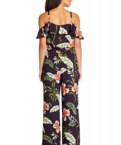 Adrianna Papell - AP1D103372 Floral Print V-neck Jumpsuit
