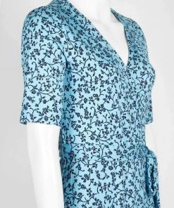 Adrianna Papell - AP1D103458 Floral Print V-neck Wrap Sheath Dress