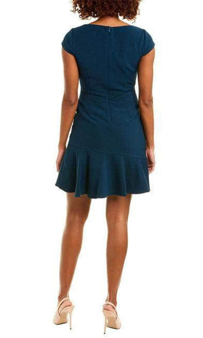 Adrianna Papell AP1D103481 - Short Sleeved Plain Cocktail Dress 4 Adrianna Papell AP1D103481 - Short Sleeved Plain Cocktail Dress