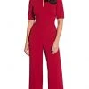 Adrianna Papell - AP1D103537 Bateau Guaze Crepe Wide Leg Jumpsuit