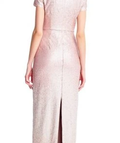 Adrianna Papell - AP1E203460 Sequin Embellished V-Neck Dress
