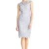 Adrianna Papell - AP1E203525 Embellished Knee Length Fitted Dress 1 Adrianna Papell - AP1E203525 Embellished Knee Length Fitted Dress