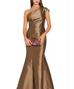 Adrianna Papell - AP1E204211 One Shoulder Taffeta Trumpet Gown