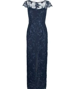 Adrianna Papell - AP1E204700 Floral Embroidered V-neck Sheath Dress