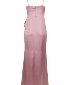 Adrianna Papell - AP1E204704 Pleated V-neck Satin Sheath Dress