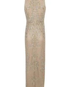 Adrianna Papell - AP1E205101 Embellished Sheath Dress With Cape Jacket