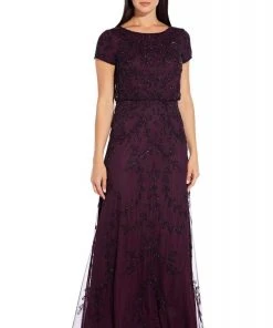 Adrianna Papell - AP1E205303 Embellished Bateau Sheath Dress