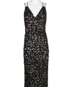 Adrianna Papell - AP1E205373 Embellished V-neck Fitted Dress 13 Adrianna Papell - AP1E205373 Embellished V-neck Fitted Dress