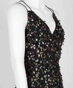 Adrianna Papell - AP1E205373 Embellished V-neck Fitted Dress 15 Adrianna Papell - AP1E205373 Embellished V-neck Fitted Dress