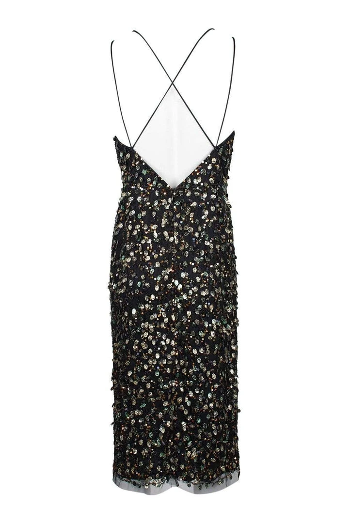 Adrianna Papell - AP1E205373 Embellished V-neck Fitted Dress 8 Adrianna Papell - AP1E205373 Embellished V-neck Fitted Dress