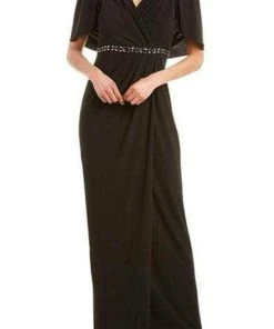 Adrianna Papell AP1E205551 - Chiffon Cape Sleeved Evening Dress