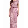 Adrianna Papell - AP1E205696 Floral Metallic Jacquard Column Dress