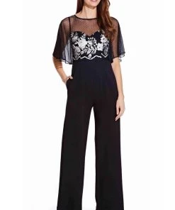 Adrianna Papell - AP1E205755 Floral Embroidered Jumpsuit