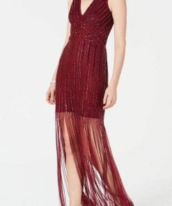 Adrianna Papell AP1E205861 - Sleeveless Beaded Fringed Hem Dress 7 Adrianna Papell AP1E205861 - Sleeveless Beaded Fringed Hem Dress