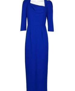 Adrianna Papell - AP1E205893 Asymmetric Neck Crepe Column Dress