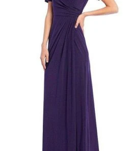 Adrianna Papell AP1E205896 - Short Sleeve V-Neck Evening Dress