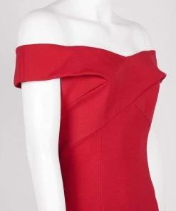 Adrianna Papell - AP1E206023 Off-Shoulder Stretch Crepe High Low Dress