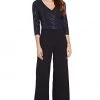 Adrianna Papell - AP1E206289 Sequined Quarter Length Sleeve Jumpsuit 1 Adrianna Papell - AP1E206289 Sequined Quarter Length Sleeve Jumpsuit