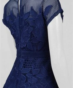 Adrianna Papell Lattice Illusion Floral Lace Dress 11 Adrianna Papell Lattice Illusion Floral Lace Dress