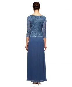 Alex Evenings - 112655 Scallop Lace Mock Dress With Chiffon Skirt