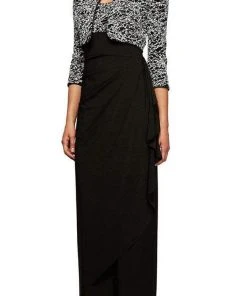 Alex Evenings - 1211421 Glitter Print Sheath Dress With Bolero