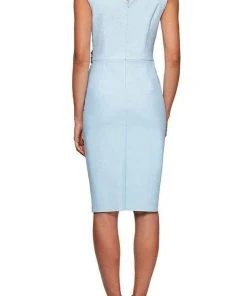 Alex Evenings - 134005 Faux Surplice Fitted Dress With Jewel Accent