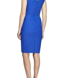 Alex Evenings - 134005 Faux Surplice Fitted Dress With Jewel Accent