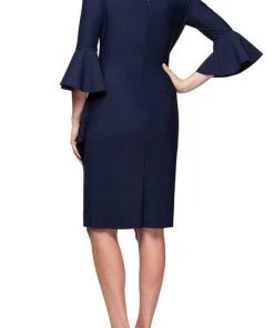 Alex Evenings - 134183 Bell Sleeve Bateau Sheath Dress