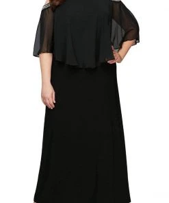 Alex Evenings - 1351319 Beaded Capelet Matte Jersey Dress 9 Alex Evenings - 1351319 Beaded Capelet Matte Jersey Dress