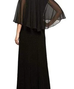 Alex Evenings - 1351319 Beaded Capelet Matte Jersey Dress 8 Alex Evenings - 1351319 Beaded Capelet Matte Jersey Dress