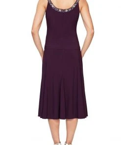 Alex Evenings - 135372 Beaded Scoop Neck Two-Piece Dress