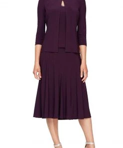 Alex Evenings - 135372 Beaded Scoop Neck Two-Piece Dress