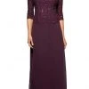 Alex Evenings - 212318 Quarter Sleeve Sparkly Lace And Chiffon Dress