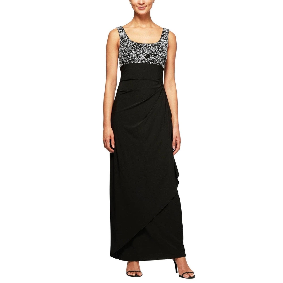 Alex Evenings - 2211421 Square Neck Printed Column Dress 4 Alex Evenings - 2211421 Square Neck Printed Column Dress