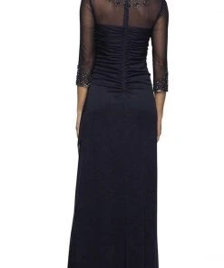Alex Evenings - 232833 Beaded Sheer Long Sleeve Sheath Dress