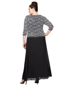 Alex Evenings - 412784 Quarter Sleeve Sequin Lace Dress