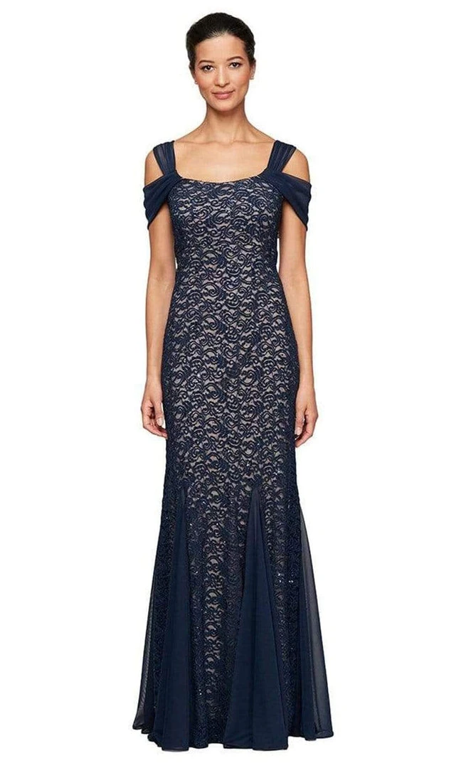 Alex Evenings - 81122243 Cold Shoulder Lace Evening Dress 3 Alex Evenings - 81122243 Cold Shoulder Lace Evening Dress