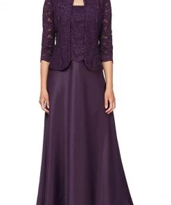Alex Evenings - 81122326 Lace And Satin Dress With Jacket