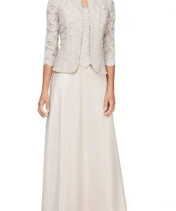 Alex Evenings - 81122326 Lace And Satin Dress With Jacket