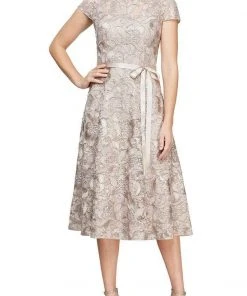 Alex Evenings - 81122370 Jewel Embroidered Tea-Length Dress