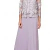 Alex Evenings - 81122422 Metallic Lace Quarter Sleeved Long Dress
