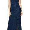 Alex Evenings - 81122434 Laced Draping Long Dress