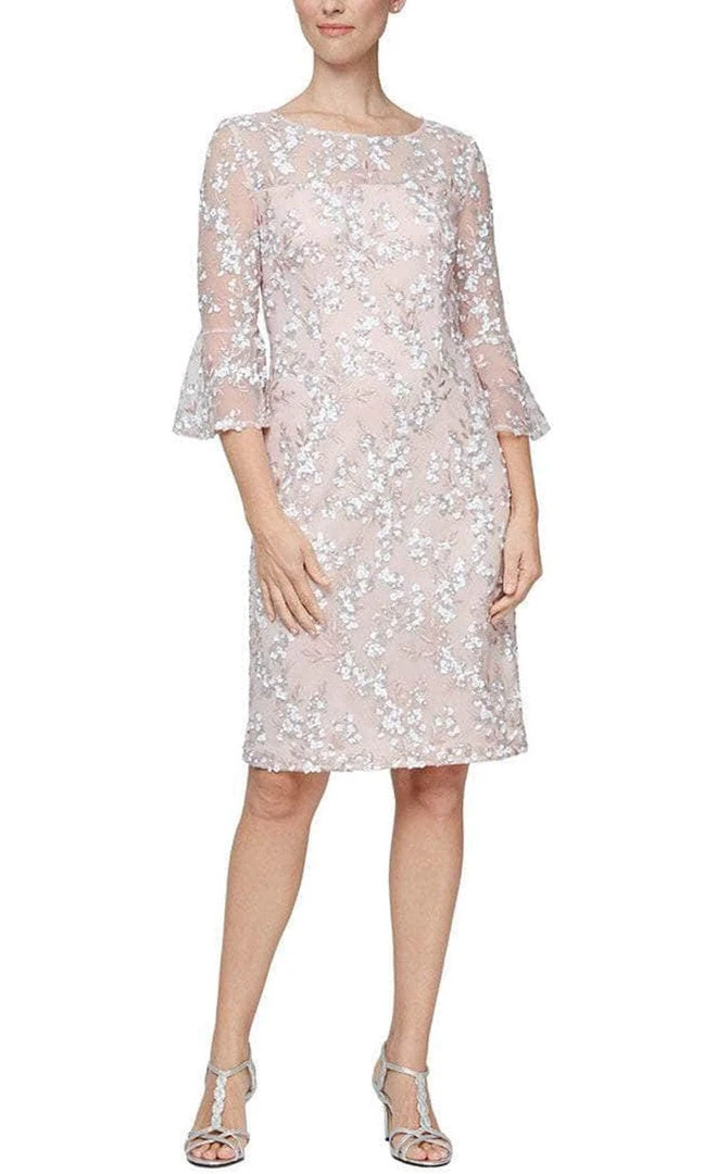 Alex Evenings - 81171268 Quarter Sleeved Midi Laced Dress 3 Alex Evenings - 81171268 Quarter Sleeved Midi Laced Dress