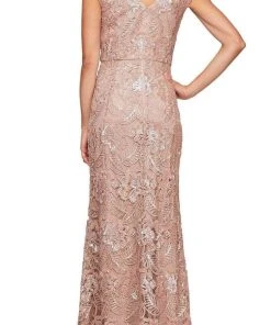 Alex Evenings - 8117922 Cap Sleeved Embroidered Long Dress