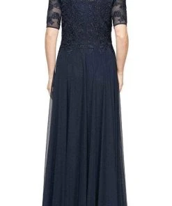 Alex Evenings - 8132988 Laced Bodice Chiffon Dress