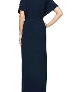 Alex Evenings - 81351544 V Neck Full Length Flowy Dress