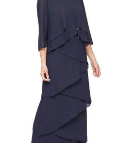 Alex Evenings - 8192001 Tiered Chiffon Long Dress