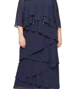 Alex Evenings - 8192001 Tiered Chiffon Long Dress