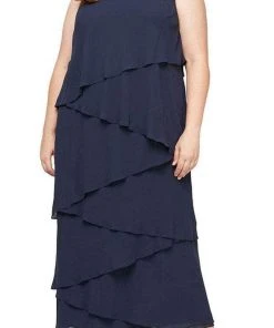 Alex Evenings - 8192001 Tiered Chiffon Long Dress
