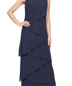 Alex Evenings - 8192001 Tiered Chiffon Long Dress